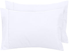Royale Linens Pillowcase Set of 2 - Bed Pillow Cover  - White Pillowcases - 1800 Brushed Microfiber, Wrinkle & Fade Resistant - Soft & Cozy- Pillow Case ( White)