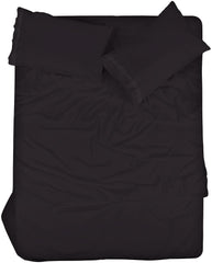 ROYALE LINENS - 4 Piece Bed Sheet - Soft Brushed Microfiber 1800 Bedding Set - 1 Fitted Sheet, 1 Flat Sheet, 2 Pillow case - Wrinkle & Fade Resistant Luxury Sheet Set (Black)