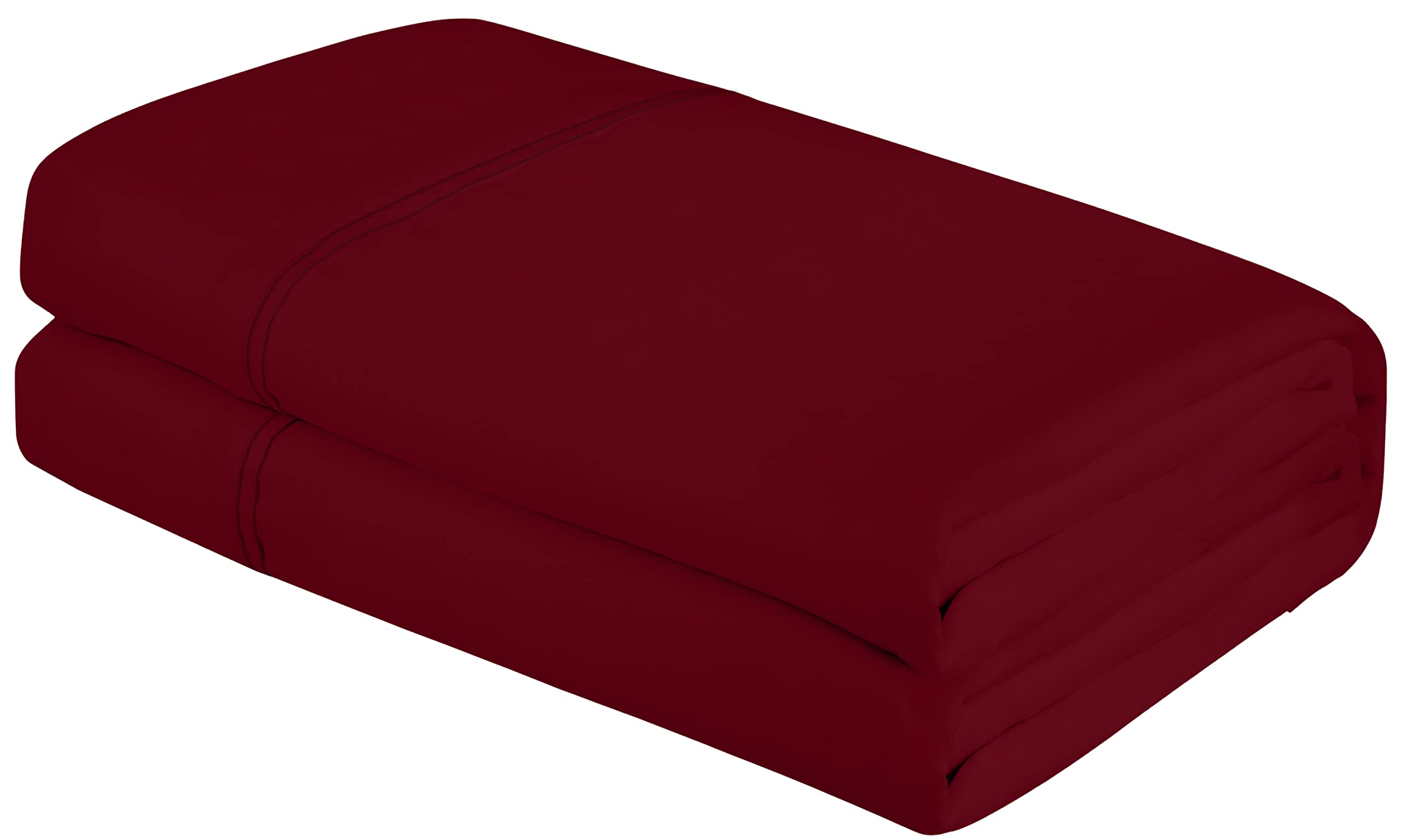 Royale Linens Flat Sheet Only - Brushed 1800 Microfiber - Ultra Soft & Breathable - Wrinkle & Stain Resistant - Hotel Quality Flat Sheet Sold Separately - Top Sheet for Bed(Burgundy)