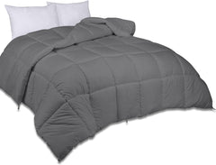 ROYALE Comforter - All Season Down Alternative Bedding Comforter - Lightweight Quilted Comforter with Corner Tabs - Ultra Soft Luxury Hotel Comforter - Box Stitched Duvet Insert ( Grey)