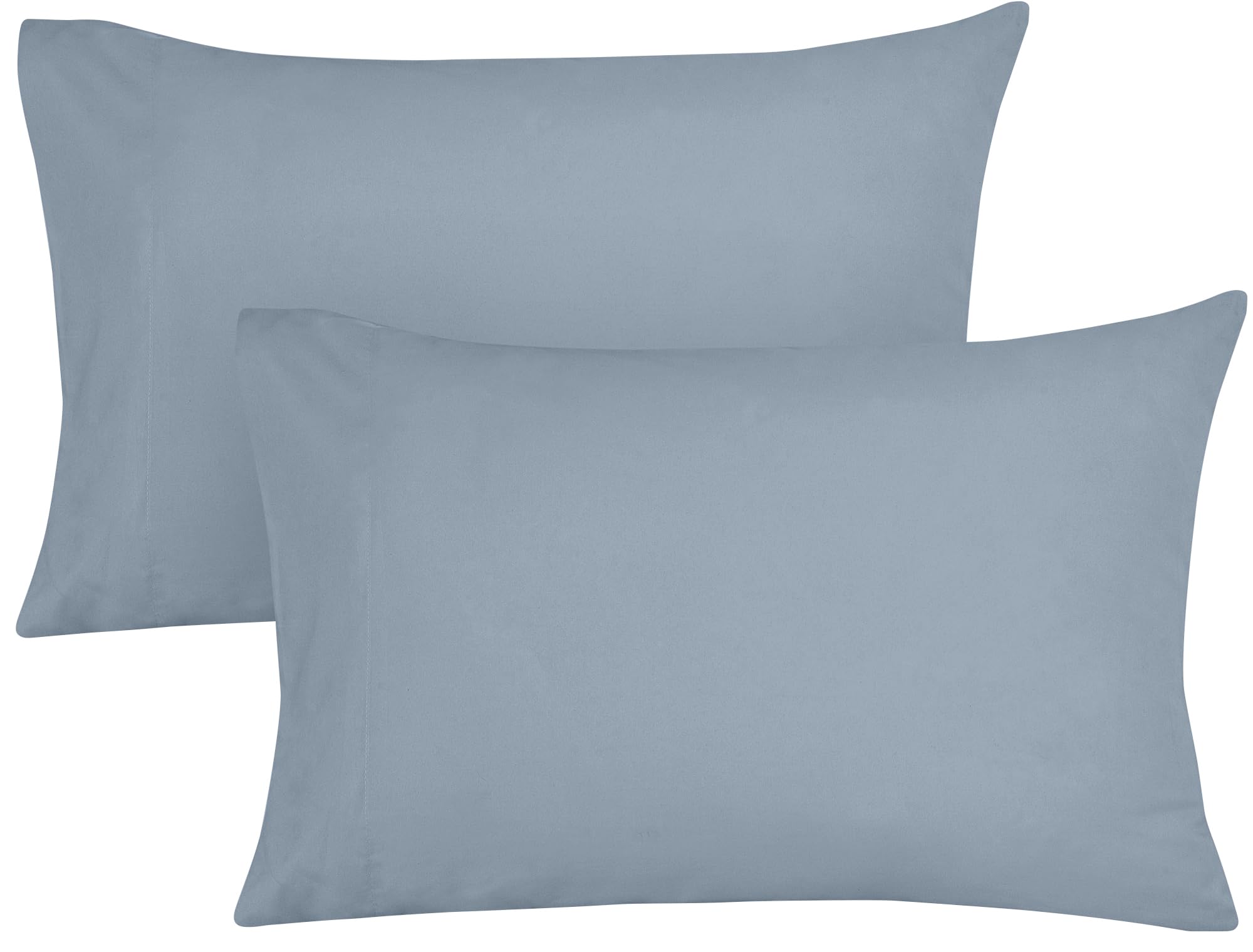 ROYALE LINENS 300 Thread Count 100% Long Staple Combed Cotton Pillowcases Set of 2 - Ultra Soft - Bed Pillow Cover - Breathable, Cool & Crisp Percale Pillow Cases ( Lake Blue)