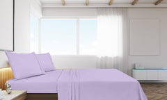 Royale Linens Flat Sheet Only - Brushed 1800 Microfiber - Ultra Soft & Breathable - Wrinkle Resistant - Hotel Quality Flat Sheet Sold Separately - Top Sheet for Bed - (Lavender)