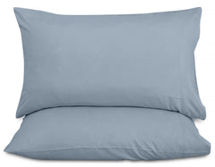 ROYALE LINENS 300 Thread Count 100% Long Staple Combed Cotton Pillowcases Set of 2 - Ultra Soft - Bed Pillow Cover - Breathable, Cool & Crisp Percale Pillow Cases ( Lake Blue)