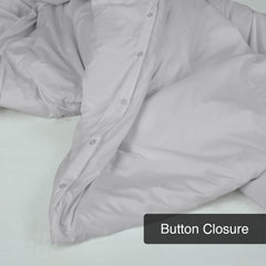 ROYALE Silver Duvet Cover - Washed Duvet Cover Set, 3 Piece Double Brushed Duvet Covers with Button Closure - 1 Duvet Cover and 2 Pillow Shams - Comforter Cover