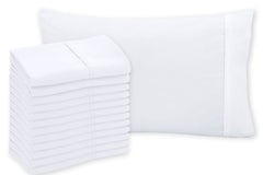 Royale Linens White Pillowcase Set of 12 - Bed Pillow Cover - 1800 Brushed Microfiber - Wrinkle & Fade Resistant - Bulk Pillow Cases - Hotel Quality Pillow Case 12 Pack (White)