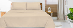 Royale Linens Flat Sheet Only - Brushed 1800 Microfiber - Ultra Soft & Breathable - Wrinkle & Stain Resistant - Hotel Quality Flat Sheet Sold Separately - Top Sheet for Bed - (Sand)