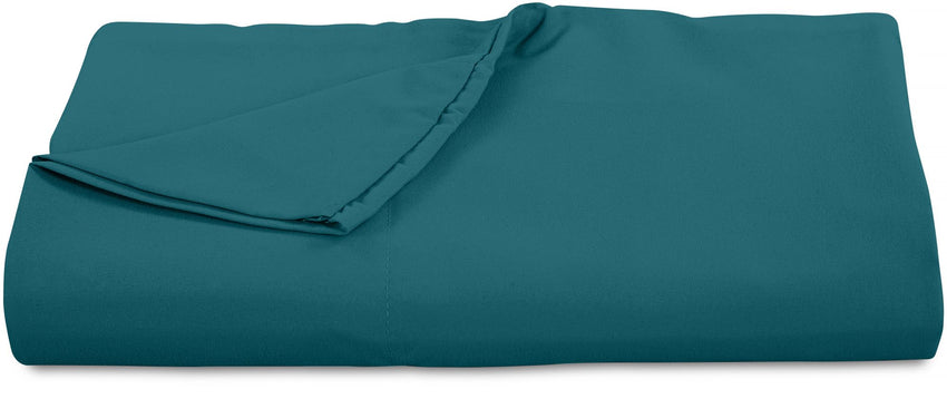 ROYALE LINENS 300 Thread Count 100% Long Staple Combed Cotton Flat Sheet - Super Soft - Top Sheet - Flat Sheet Sold Separately - Breathable, Cool & Crisp Percale Flat Sheet Only ( Teal)