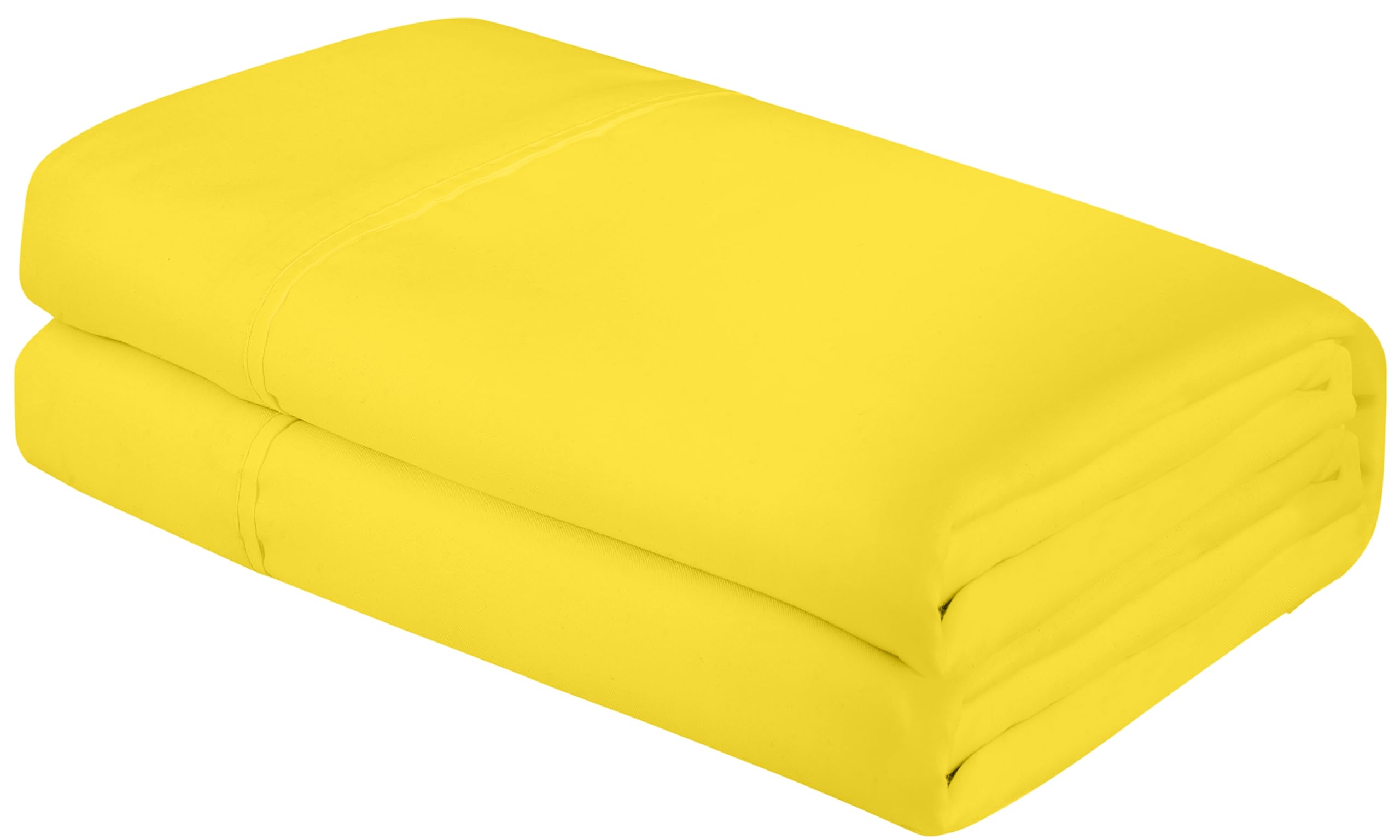 Royale Linens Flat Sheet Only - Brushed 1800 Microfiber - Ultra Soft & Breathable - Wrinkle Resistant - Hotel Quality Flat Sheet Sold Separately - Top Sheet for Bed - (Yellow)
