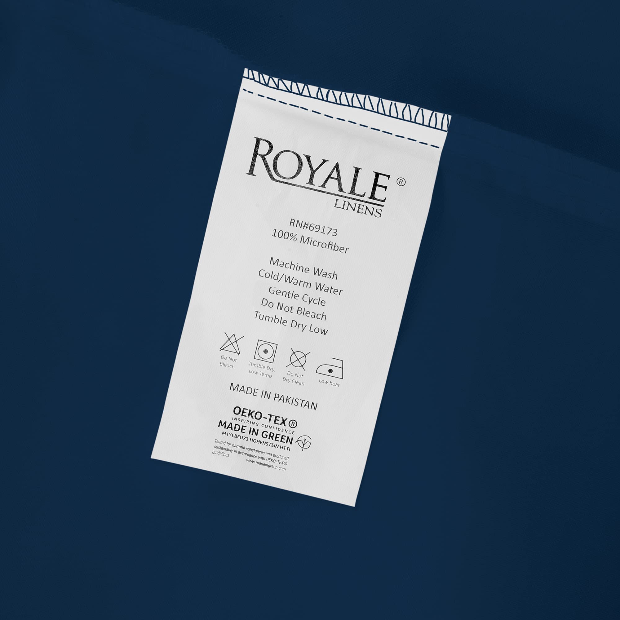 Royale Linens Pillowcase Set of 2 - Bed Pillow Cover - Navy Pillowcases - 1800 Brushed Microfiber, Wrinkle & Fade Resistant - Soft & Cozy- Pillow Case ( Navy)