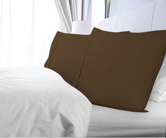 Royale Linens Pillowcase Set of 2 - Bed Pillow Cover -  Chocolate Pillowcases - 1800 Brushed Microfiber, Wrinkle & Fade Resistant - Soft & Cozy- Pillow Case (Chocolate)
