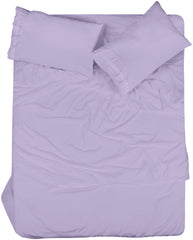 Royale Linens - 4 Piece Bed Sheet - Soft Brushed Microfiber 1800 Bedding Set - 1 Fitted Sheet, 1 Flat Sheet, 2 Pillowcase - Wrinkle & Fade Resistant Luxury Sheet Set (Lavender)