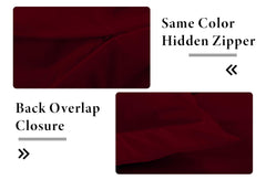 ROYALE LINENS Burgundy Duvet Cover - Duvet Cover Set - 3 Piece Double Brushed Duvet Covers with Zipper Closure, 1 Duvet Cover and 2 Pillow Shams ( Burgundy)