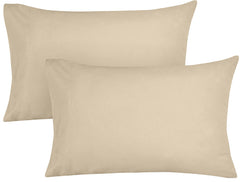 ROYALE LINENS 300 Thread Count 100% Long Staple Combed Cotton Pillowcases Set of 2 - Ultra Soft - Bed Pillow Cover - Breathable, Cool & Crisp Percale Cream Pillow Cases ( Cream)