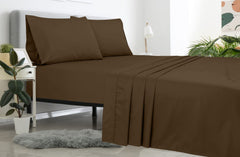 Royale Linen 2 Pack Bulk Flat Sheet Set - Top Sheet - Soft 1800 Microfiber - Wrinkle & Stain Resistant - for Hotel, Massage Table, Hospital, Dorm - Flat Sheet Sold Separately ( Chocolate)
