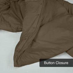 ROYALE Chocolate Duvet Cover - Washed Duvet Cover Set 3 Piece Double Brushed Duvet Covers with Button Closure - 1 Duvet Cover and 2 Pillow Shams - Comforter Cover