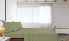 Royale Linens Flat Sheet Only - Brushed 1800 Microfiber - Ultra Soft & Breathable - Wrinkle &Stain Resistant - Hotel Quality Flat Sheet Sold Separately - Top Sheet For Bed (Sage Green)