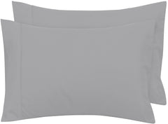 Royale Linens Pillowcase Set of 2 - Bed Pillow Cover - Silver Pillowcases - 1800 Brushed Microfiber, Wrinkle & Fade Resistant - Soft & Cozy- Pillow Case (Silver)