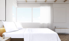 Royale Linens Flat Sheet Only - Brushed 1800 Microfiber - Ultra Soft & Breathable - Wrinkle & Stain Resistant - Hotel Quality Flat Sheet Sold Separately - Top Sheet For Bed - ( White)