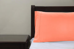 Royale Linens Pillowcase Set of 2 - Bed Pillow Cover - Coral Pillowcases - 1800 Brushed Microfiber, Wrinkle & Fade Resistant - Soft & Cozy- Pillow Case ( Coral)
