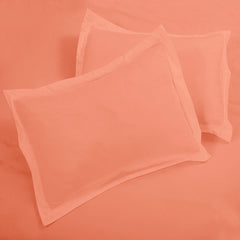 ROYALE LINENS Coral Duvet Cover - Duvet Cover Set - 3 Piece Double Brushed Duvet Covers with Zipper Closure, 1 Queen Duvet Cover  and 2 Pillow Shams ( Coral)