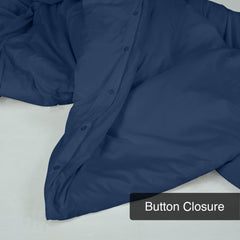 ROYALE Navy Duvet Cover- Washed Duvet Cover Set, 3 Piece Double Brushed Duvet Covers with Button Closure - 1 Duvet Cover and 2 Pillow Shams - Comforter Cover