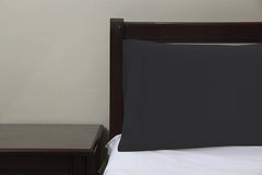 Royale Linens Pillowcase Set of 2 - Bed Pillow Cover - Black Pillowcases - 1800 Brushed Microfiber, Wrinkle & Fade Resistant - Soft & Cozy- Pillow Case ( Black)