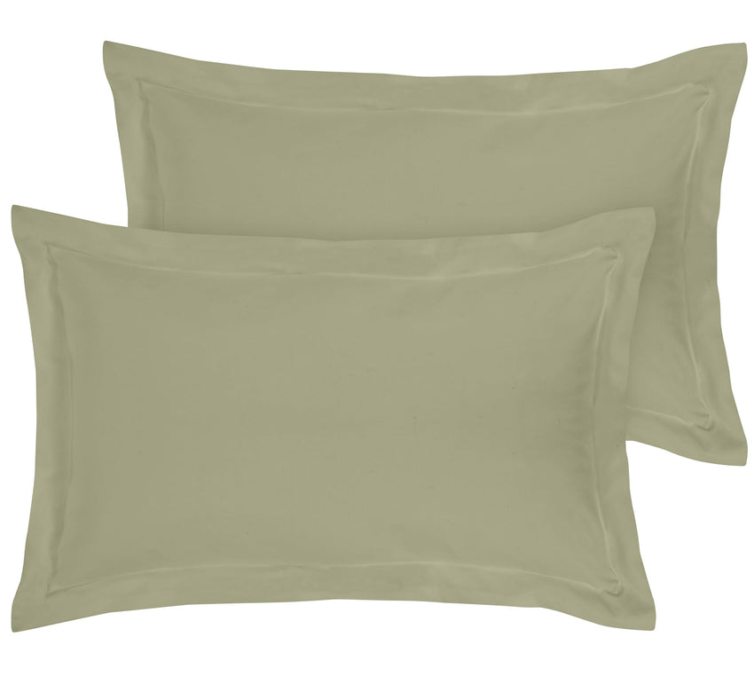 Royale Linens Pillow Shams 2 Pack -Brushed 1800 Microfiber -Bed Pillow Shams, Wrinkle & Fade Resistant Super Soft and Cozy -Back Overlap Closure - Oxford Pillowcase (Sage)