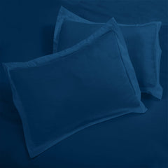 ROYALE LINENS Navy Duvet Cover  - Duvet Cover Set - 3 Piece Double Brushed Duvet Covers with Zipper Closure, 1 Duvet Cover and 2 Pillow Shams ( Navy)