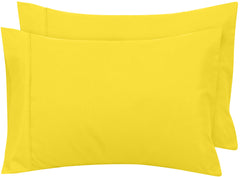 Royale Linens Pillowcase Set of 2 - Bed Pillow Cover  - Pillowcases - 1800 Brushed Microfiber, Wrinkle & Fade Resistant - Soft & Cozy- Pillow Case (Yellow)