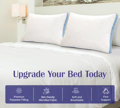 ROYALE LINENS Pillows Set of 2 -Bed Pillows for Sleeping -Cooling Pillow for Back, Stomach or Side Sleepers -Down Alternative Gusseted Pillows -Hotel Quality (, Pack of 2)