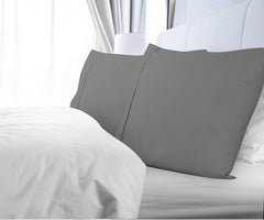 ROYALE LINENS Grey Pillowcase Set of 12 -  Bed Pillow Cover - 1800 Brushed Microfiber - Wrinkle & Fade Resistant - Bulk Pillow Cases - Hotel Quality Pillow Case 12 Pack (Grey)