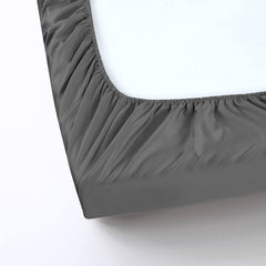 Royale Linens 6 Pack Fitted Sheet Set - Bottom Sheet - Ultra Soft & Breathable - Brushed 1800 Microfiber - Wrinkle & Stain Resistant - Hotel Quality Deep Pocket Stretch Up to 16" (Grey)