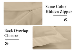 ROYALE LINENS Sand Duvet Cover - Duvet Cover Set - 3 Piece Double Brushed Duvet Covers with Zipper Closure, 1 Duvet Cover  and 2 Pillow Shams ( Sand)