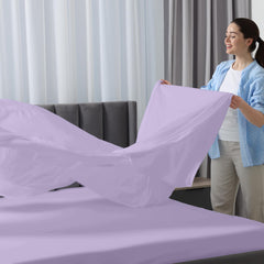Royale Linens - 4 Piece Bed Sheet - Soft Brushed Microfiber 1800 Bedding Set - 1 Fitted Sheet, 1 Flat Sheet, 2 Pillowcase - Wrinkle & Fade Resistant Luxury Sheet Set (Lavender)