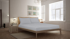 Royale Linens Fitted Sheet - Brushed Hotel Quality 1800 Ultra-Soft Wrinkle & Fade Resistant - Bottom Sheet - Deep Pocket Stretches Up to 16" - Fitted Sheet Only - Elastic Sheet (Silver)