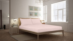 Royale Linens Fitted Sheet - Brushed Hotel Quality 1800 Ultra-Soft Wrinkle & Fade Resistant - Bottom Sheet - Deep Pocket Stretches Up to 16" - Fitted Sheet Only - Elastic Sheet ( Pink)