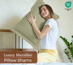 Royale Linens Pillow Shams 2 Pack -Brushed 1800 Microfiber -Bed Pillow Shams, Wrinkle & Fade Resistant Super Soft and Cozy -Back Overlap Closure - Oxford Pillowcase (Sage)