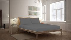 Royale Linens Fitted Sheet - Brushed Hotel Quality 1800 Ultra-Soft Wrinkle & Fade Resistant - Bottom Sheet - Deep Pocket Stretches Up to 16" - Fitted Sheet Only - Elastic Sheet ( Grey)
