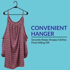 ROYALE Plastic Hangers  - Black Plastic Hangers - Clothes Hanger With Hooks – Heavy Duty Space Saving Coat Hangers Ideal For Everyday Use For Tops, Skirt, Dress, Shirts, Pants ( Black)