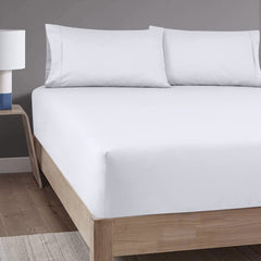 Royale Linens 6 Pack Fitted Sheet Set - Bottom Sheet - Ultra Soft & Breathable - Brushed 1800 Microfiber - Wrinkle & Stain Resistant - Hotel Quality Deep Pocket Stretch Up to 16" ( White)