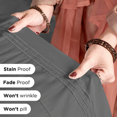 ROYALE LINENS - 4 Piece Bed Sheet - Soft Brushed Microfiber 1800 Bedding Set - 1 Fitted Sheet, 1 Flat Sheet, 2 Pillow case - Wrinkle & Fade Resistant Luxury Sheet Set (Grey)