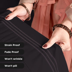 ROYALE LINENS - 4 Piece Bed Sheet - Soft Brushed Microfiber 1800 Bedding Set - 1 Fitted Sheet, 1 Flat Sheet, 2 Pillow case - Wrinkle & Fade Resistant Luxury Sheet Set (Black)