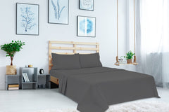 Royale Linen 2 Pack Bulk Flat Sheet Set - Top Sheet - Soft 1800 Microfiber - Wrinkle & Stain Resistant - for Hotel, Massage Table, Hospital, Dorm - Flat Sheet Sold Separately ( Grey)