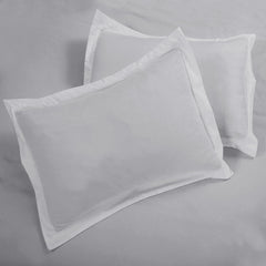 Royale Linens Silver Duvet Cover - Duvet Cover Set - 3 Piece Double Brushed Duvet Covers with Zipper Closure, 1 Duvet Cover and 2 Pillow Shams ( Silver)