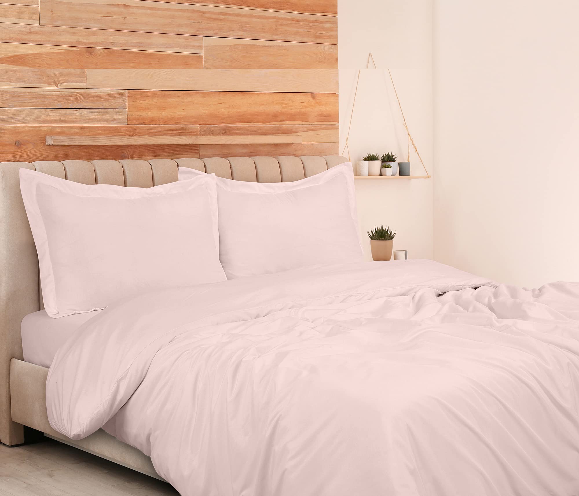 ROYALE Pink Duvet Cover  - Washed Duvet Cover Set, 3 Piece Double Brushed Duvet Covers with Button Closure - 1 Duvet Cover and 2 Pillow Shams - Comforter Cover