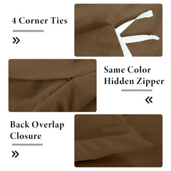 Royale Linens Chocolate Duvet Cover - Duvet Cover Set - 3 Piece Double Brushed Duvet Covers with Zipper Closure, 1 Duvet Cover  and 2 Pillow Shams ( Chocolate)