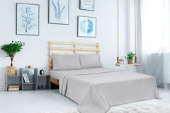 Royale Linen 2 Pack Bulk Flat Sheet Set - Top Sheet - Soft 1800 Microfiber - Wrinkle & Stain Resistant - for Hotel, Massage Table, Hospital, Dorm - Flat Sheet Sold Separately ( Silver)