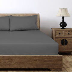 Royale Linens 6 Pack Fitted Sheet Set - Bottom Sheet - Ultra Soft & Breathable - Brushed 1800 Microfiber - Wrinkle & Stain Resistant - Hotel Quality Deep Pocket Stretch Up to 16" (Grey)