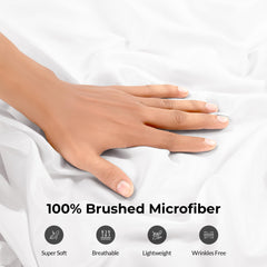 Royale Linens Extra Deep Pocket Fitted Sheet Only - Soft White Fitted Sheet Deep Pocket - Fits 18 inch to 24 inch Thick Mattress - Fitted Sheet Only - Elastic Sheet (White)