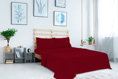 Royale Linens Flat Sheet Only - Brushed 1800 Microfiber - Ultra Soft & Breathable - Wrinkle & Stain Resistant - Hotel Quality Flat Sheet Sold Separately - Top Sheet for Bed(Burgundy)